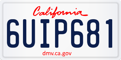 CA license plate 6UIP681