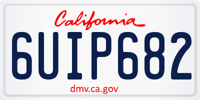 CA license plate 6UIP682