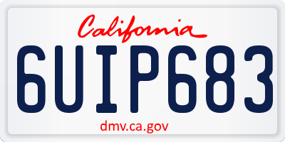 CA license plate 6UIP683
