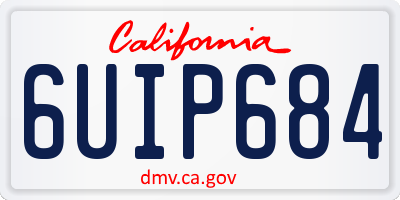 CA license plate 6UIP684