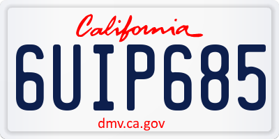 CA license plate 6UIP685