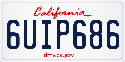 CA license plate 6UIP686