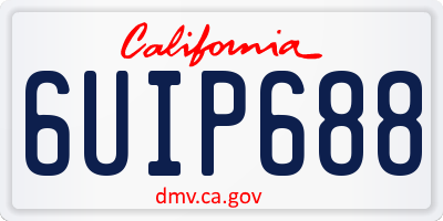 CA license plate 6UIP688