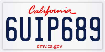 CA license plate 6UIP689