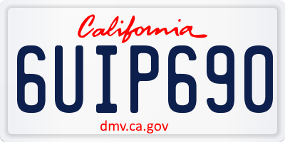 CA license plate 6UIP690