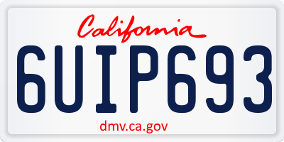 CA license plate 6UIP693