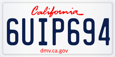 CA license plate 6UIP694