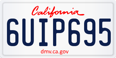 CA license plate 6UIP695
