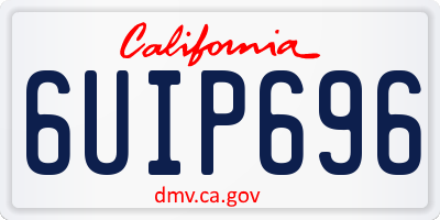 CA license plate 6UIP696