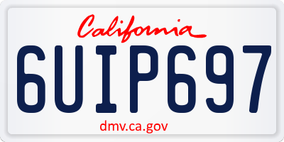 CA license plate 6UIP697