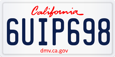 CA license plate 6UIP698