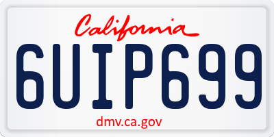 CA license plate 6UIP699