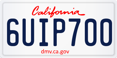 CA license plate 6UIP700