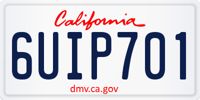 CA license plate 6UIP701