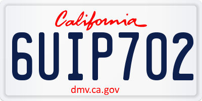 CA license plate 6UIP702
