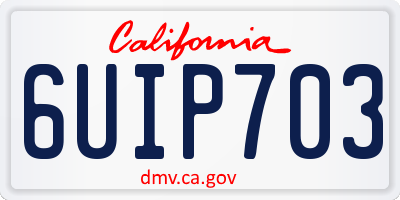 CA license plate 6UIP703