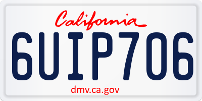 CA license plate 6UIP706