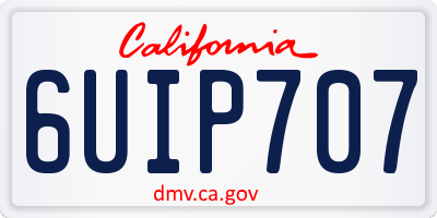 CA license plate 6UIP707