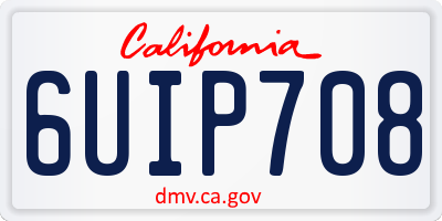 CA license plate 6UIP708
