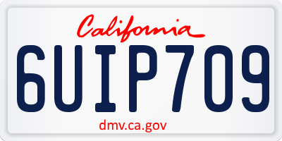 CA license plate 6UIP709