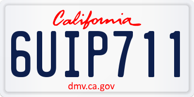 CA license plate 6UIP711