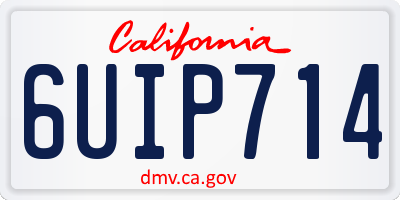 CA license plate 6UIP714