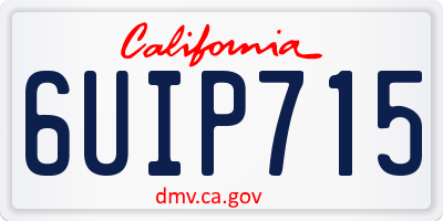 CA license plate 6UIP715