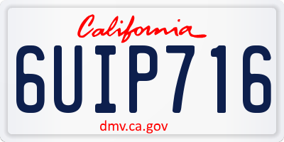 CA license plate 6UIP716