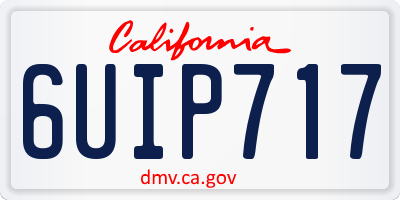 CA license plate 6UIP717
