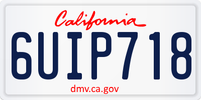 CA license plate 6UIP718