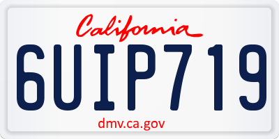 CA license plate 6UIP719