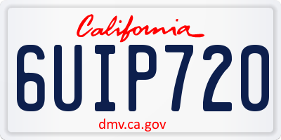 CA license plate 6UIP720