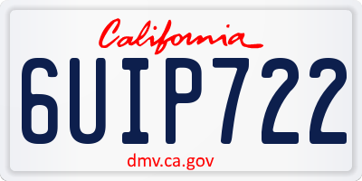 CA license plate 6UIP722