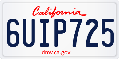 CA license plate 6UIP725