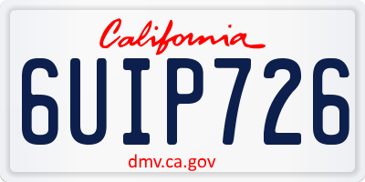 CA license plate 6UIP726