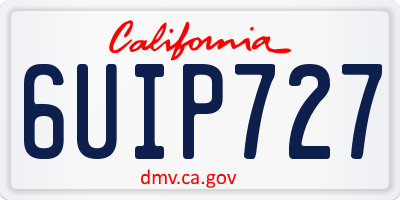 CA license plate 6UIP727