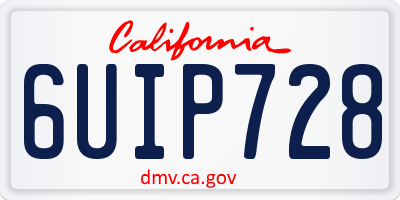 CA license plate 6UIP728