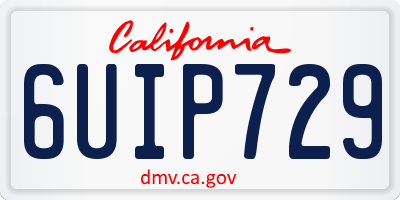 CA license plate 6UIP729