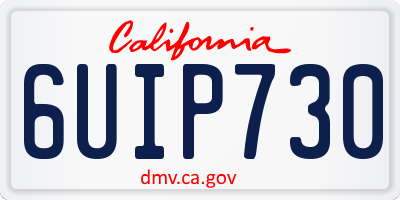 CA license plate 6UIP730