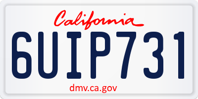 CA license plate 6UIP731