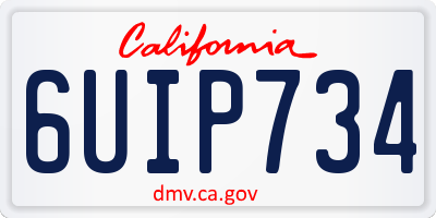 CA license plate 6UIP734
