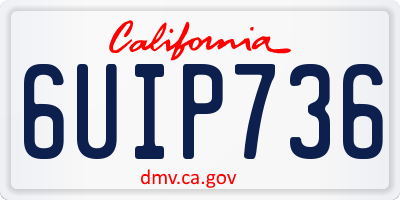 CA license plate 6UIP736