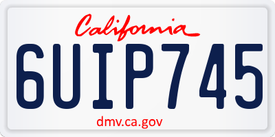 CA license plate 6UIP745
