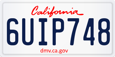 CA license plate 6UIP748