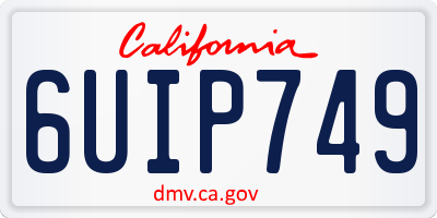 CA license plate 6UIP749