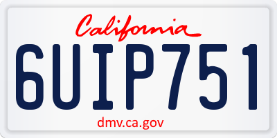 CA license plate 6UIP751