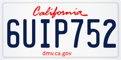 CA license plate 6UIP752