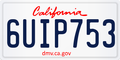 CA license plate 6UIP753