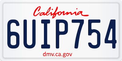 CA license plate 6UIP754