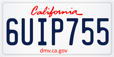 CA license plate 6UIP755